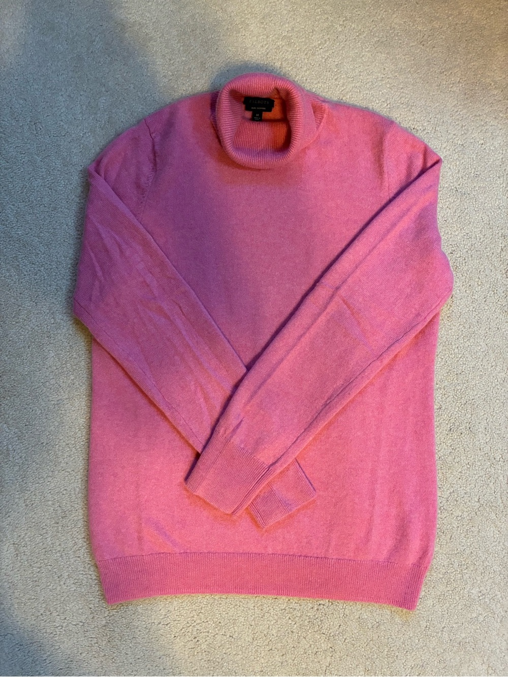 Talbots Pink Cashmere Turtleneck Sweater